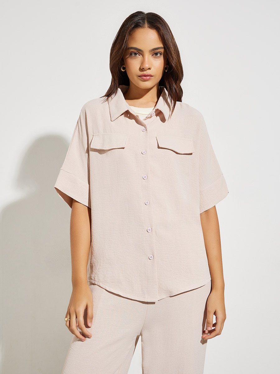 Khaki Relaxed Shirt and Pants Co-Ords