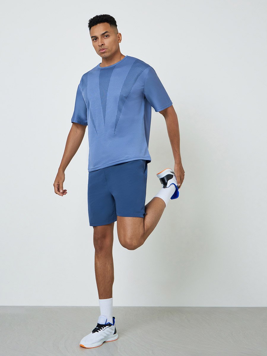 Men Panelled Nylon Training Shorts with Zip Pocket