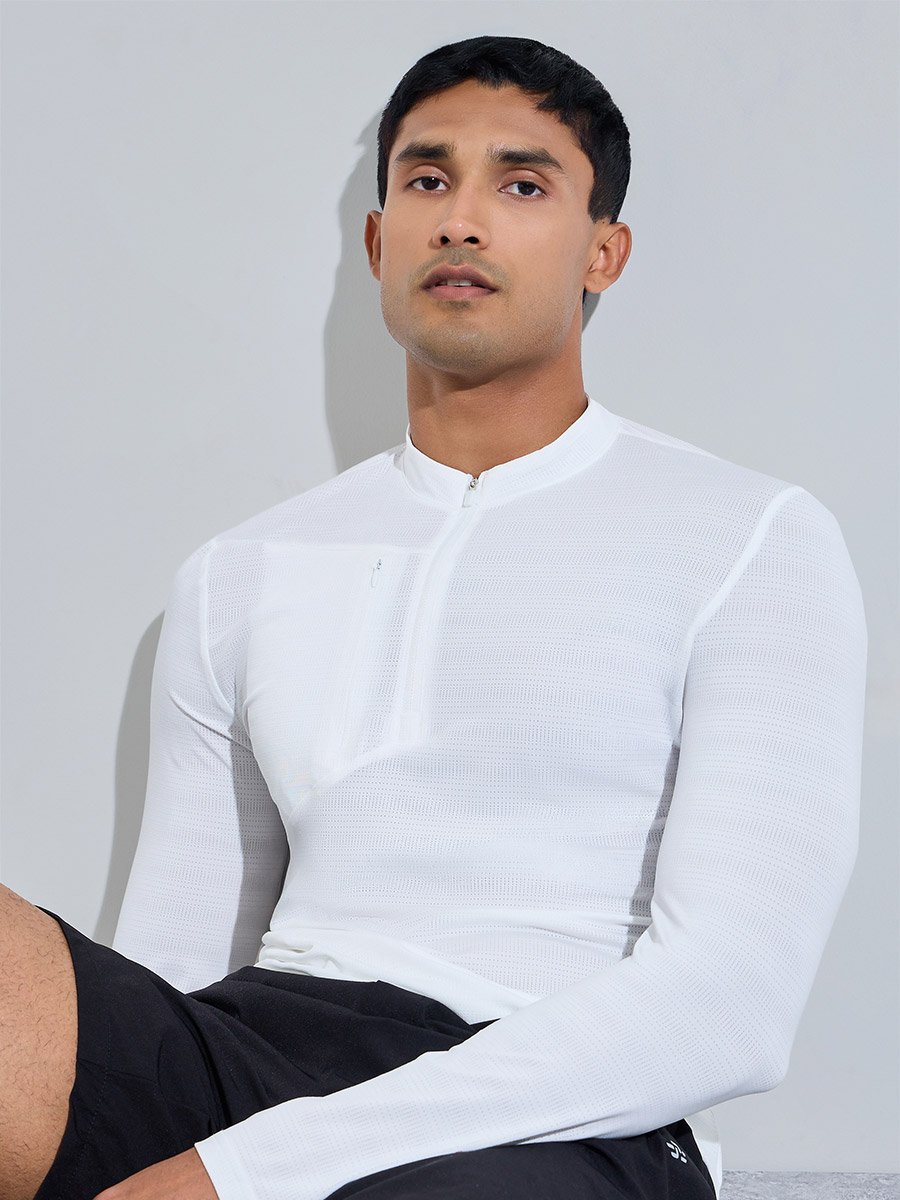 Men Quarter-Zip Long Sleeve Training T-Shirt