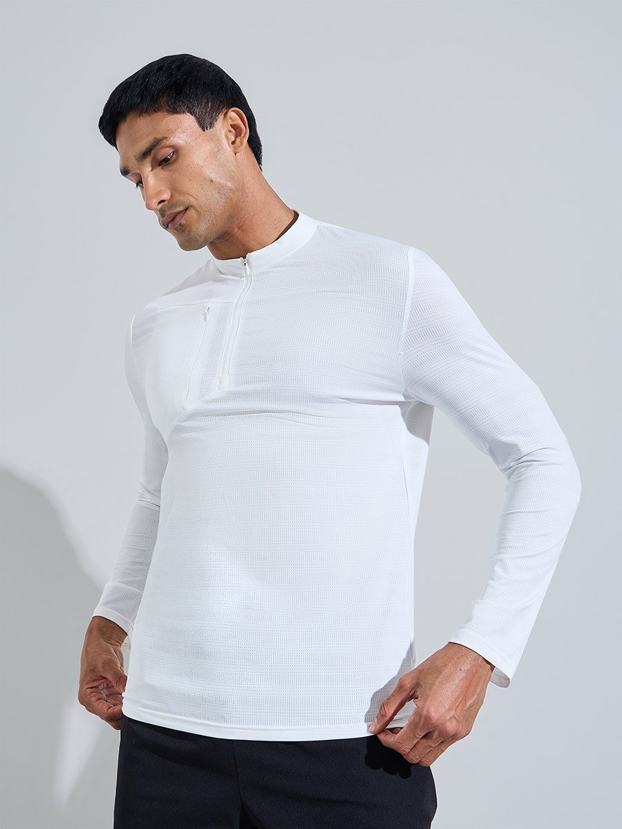 Men Quarter-Zip Long Sleeve Training T-Shirt