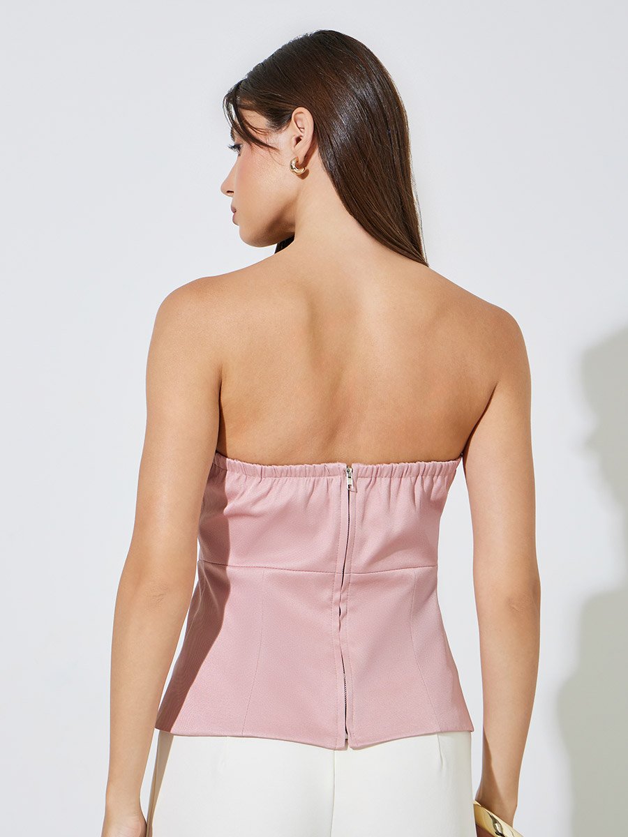Light Pink Sweetheart Bandeau Top