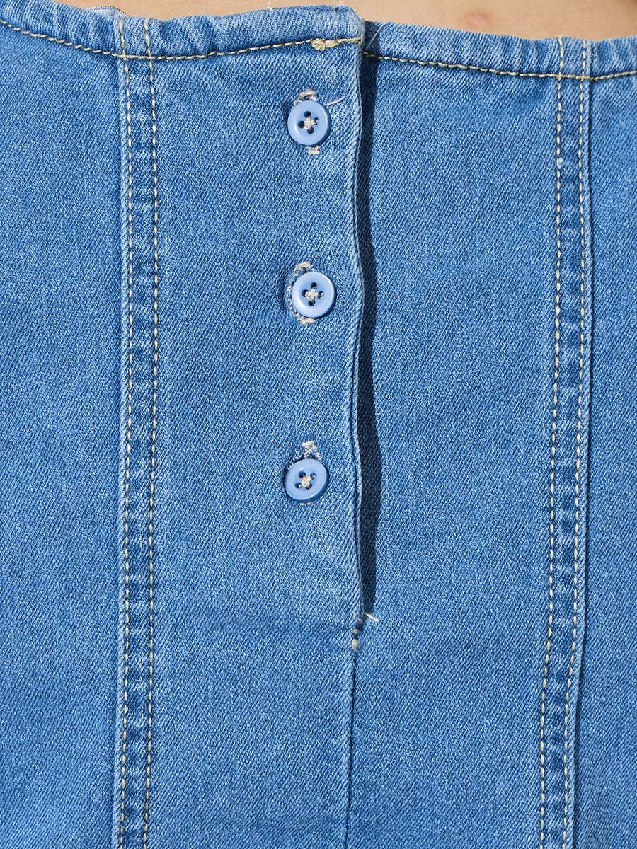 Blue Sleeveless Denim Peplum Top