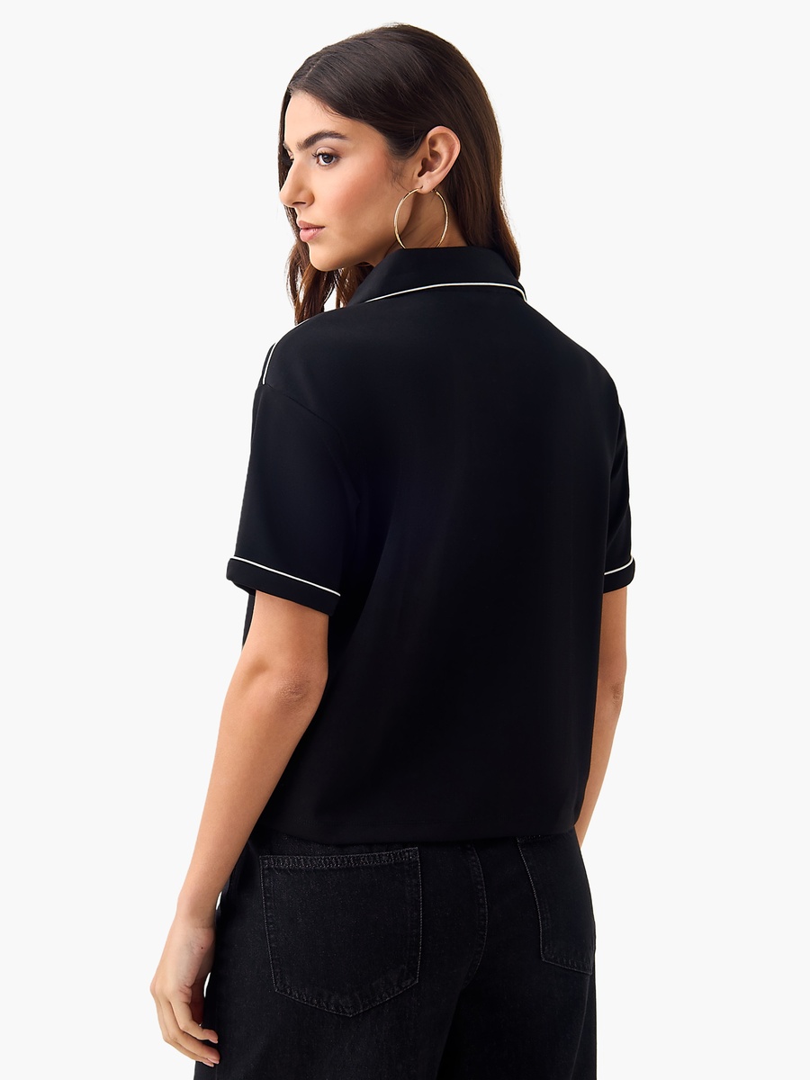 Polo T-Shirt with Piping Detail