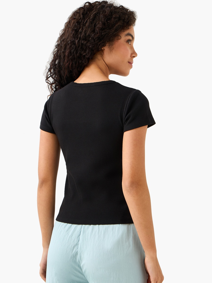 T-Shirt with Ribbed Texture