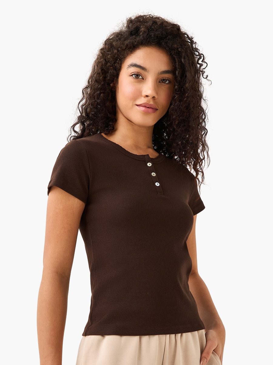T-Shirt with Ribbed Texture