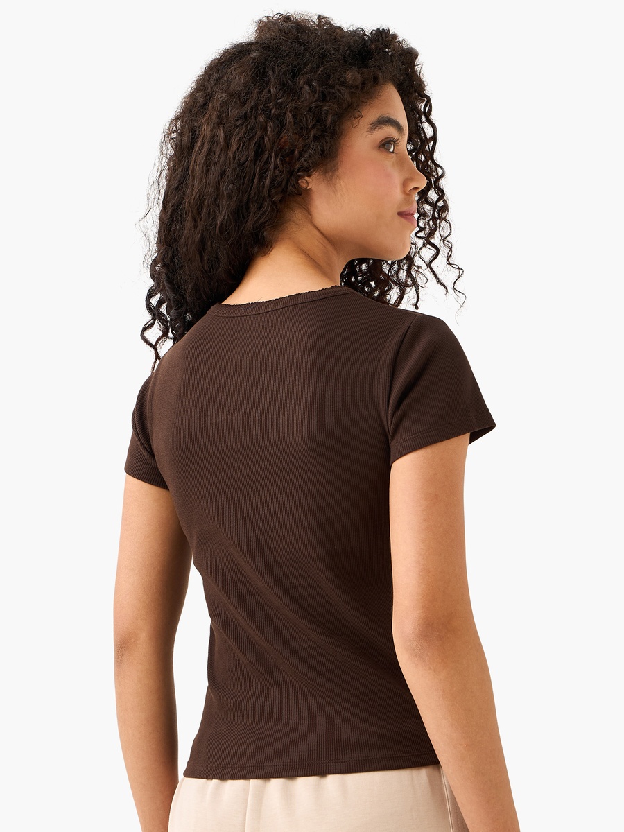 T-Shirt with Ribbed Texture