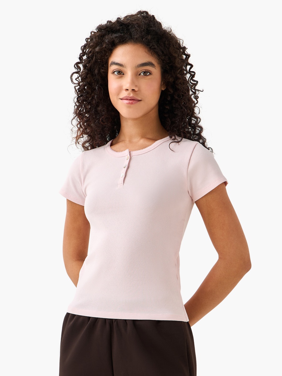 T-Shirt with Ribbed Texture