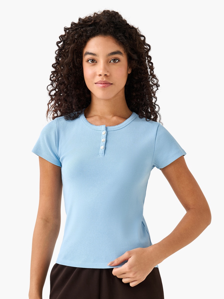 T-Shirt with Ribbed Texture