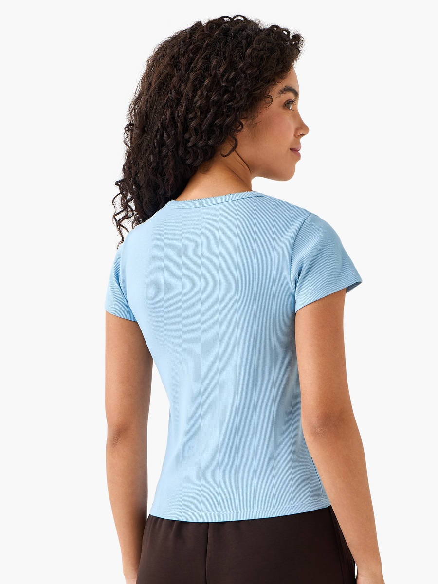 T-Shirt with Ribbed Texture