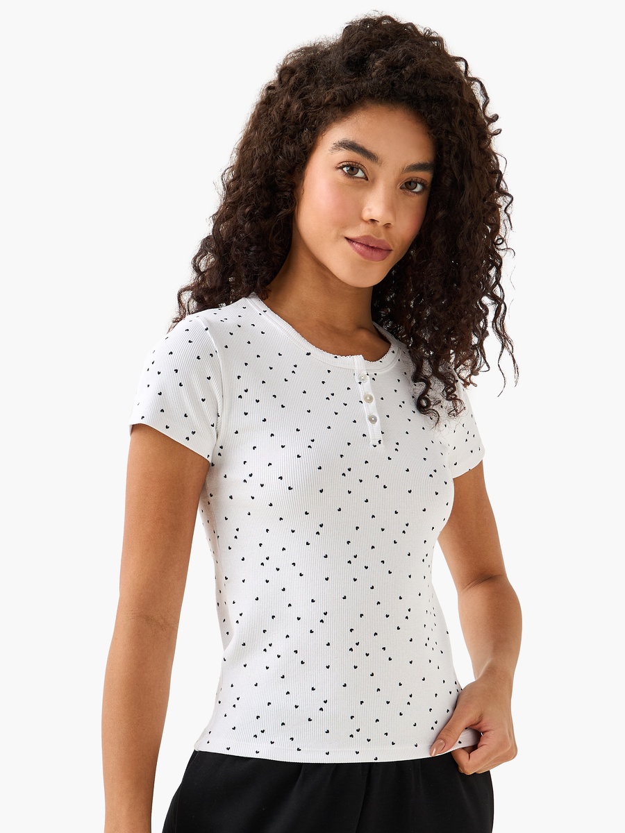 T-Shirt with Heart Print