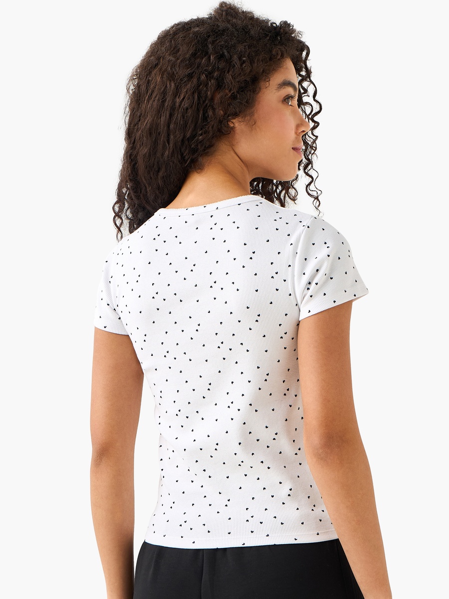 T-Shirt with Heart Print