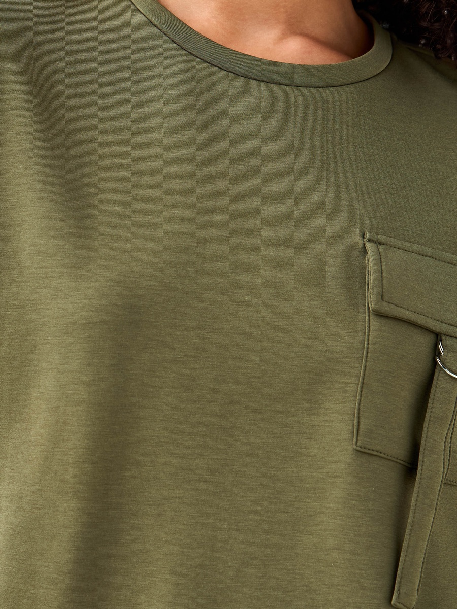 Boxy Modal Blend T-Shirt with Utility Pocket