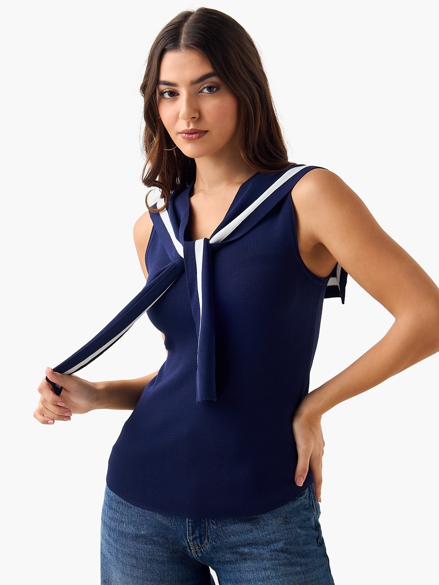 Sailor Tank Top with Tie-Ups
