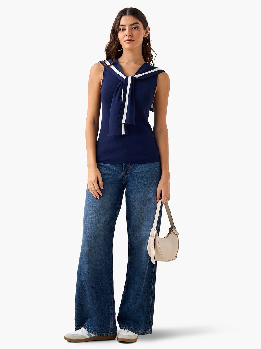 Sailor Tank Top with Tie-Ups For Default Category at UAE | Styli