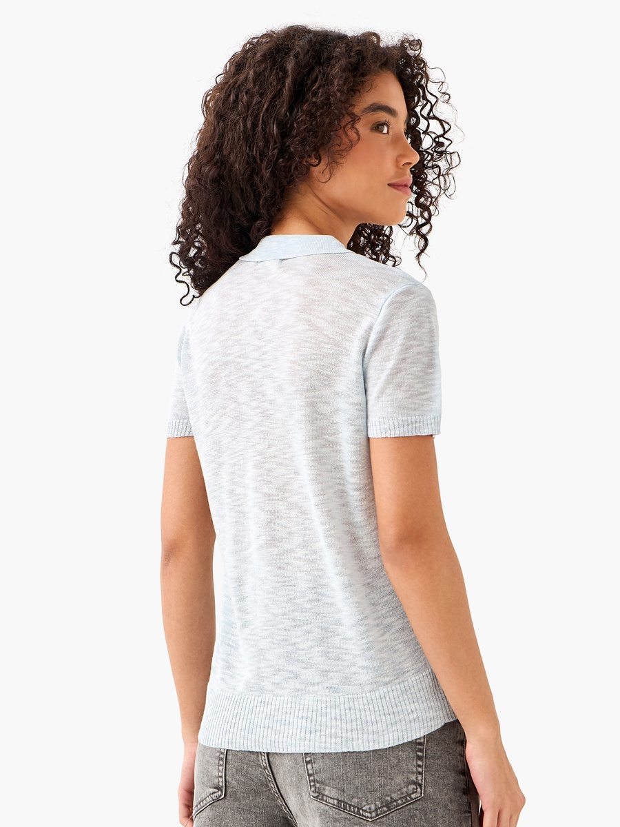 Linen Blend Polo T-Shirt