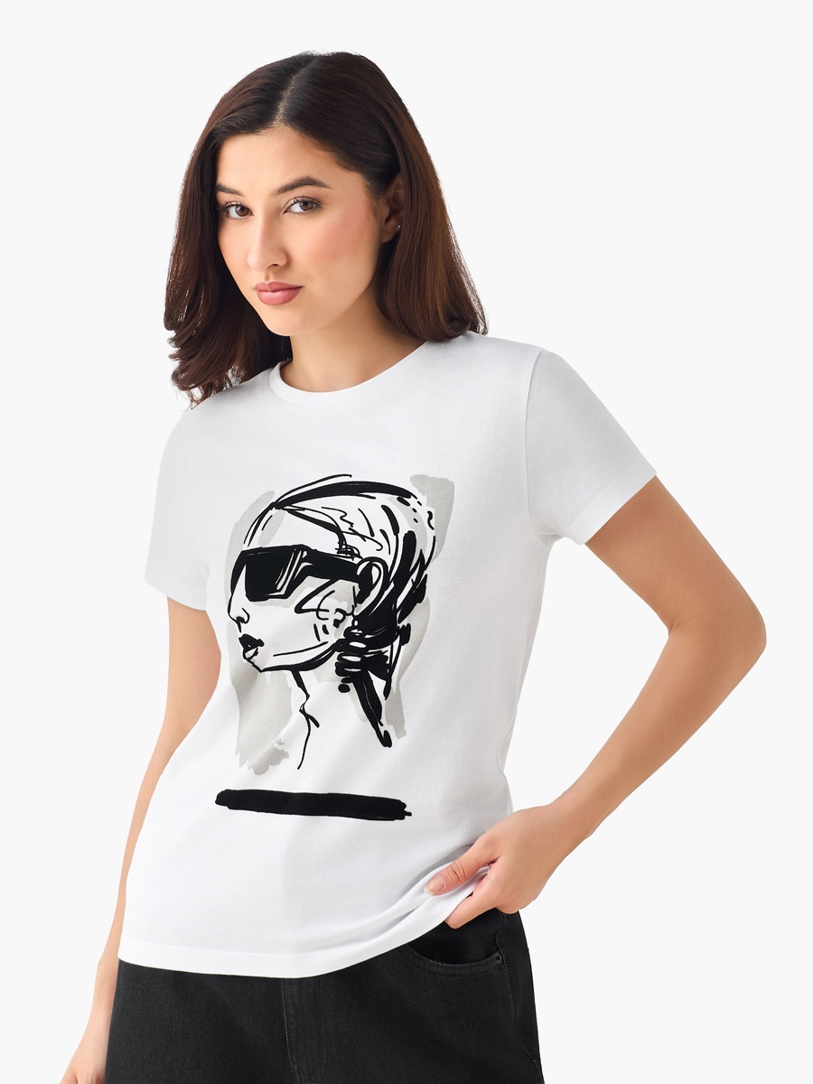 Regular Fit Cotton T-Shirt with Print