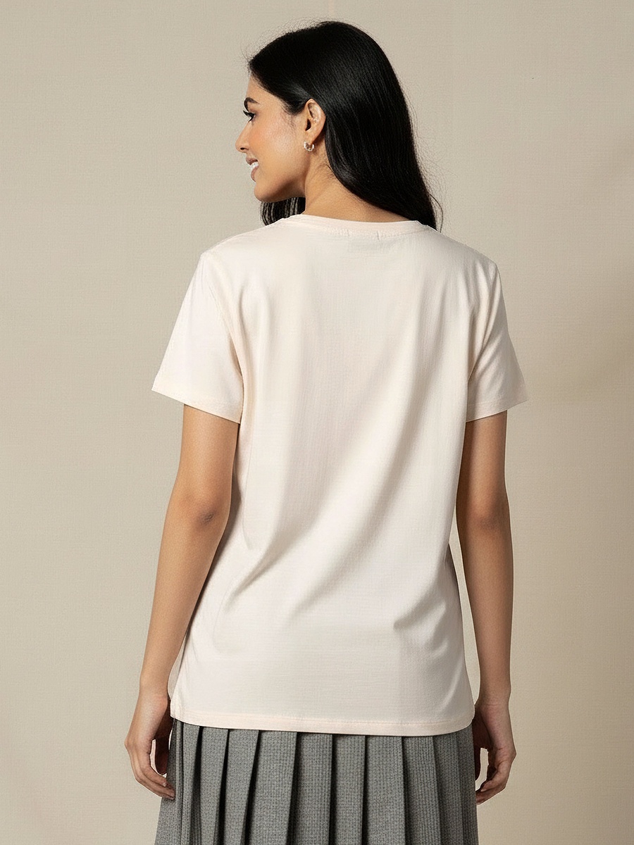 Cotton T-Shirt with Mustang Print