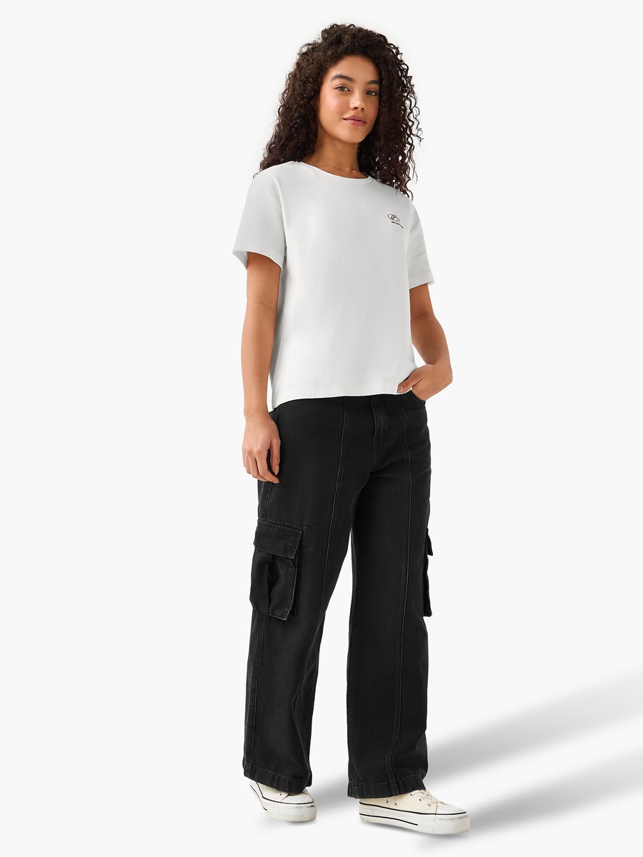 Cotton T-Shirt with Logo Print