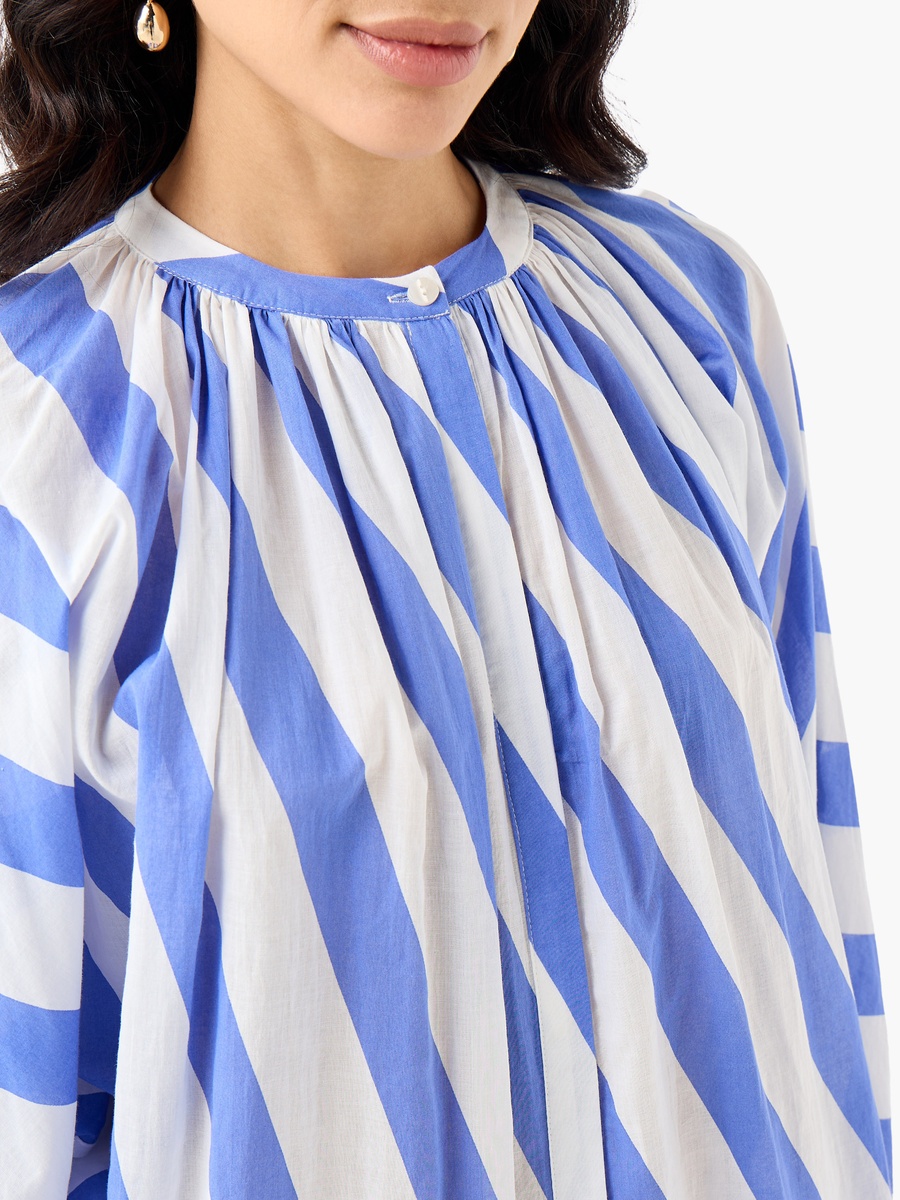 Relaxed Fit Cotton Top with Stripes