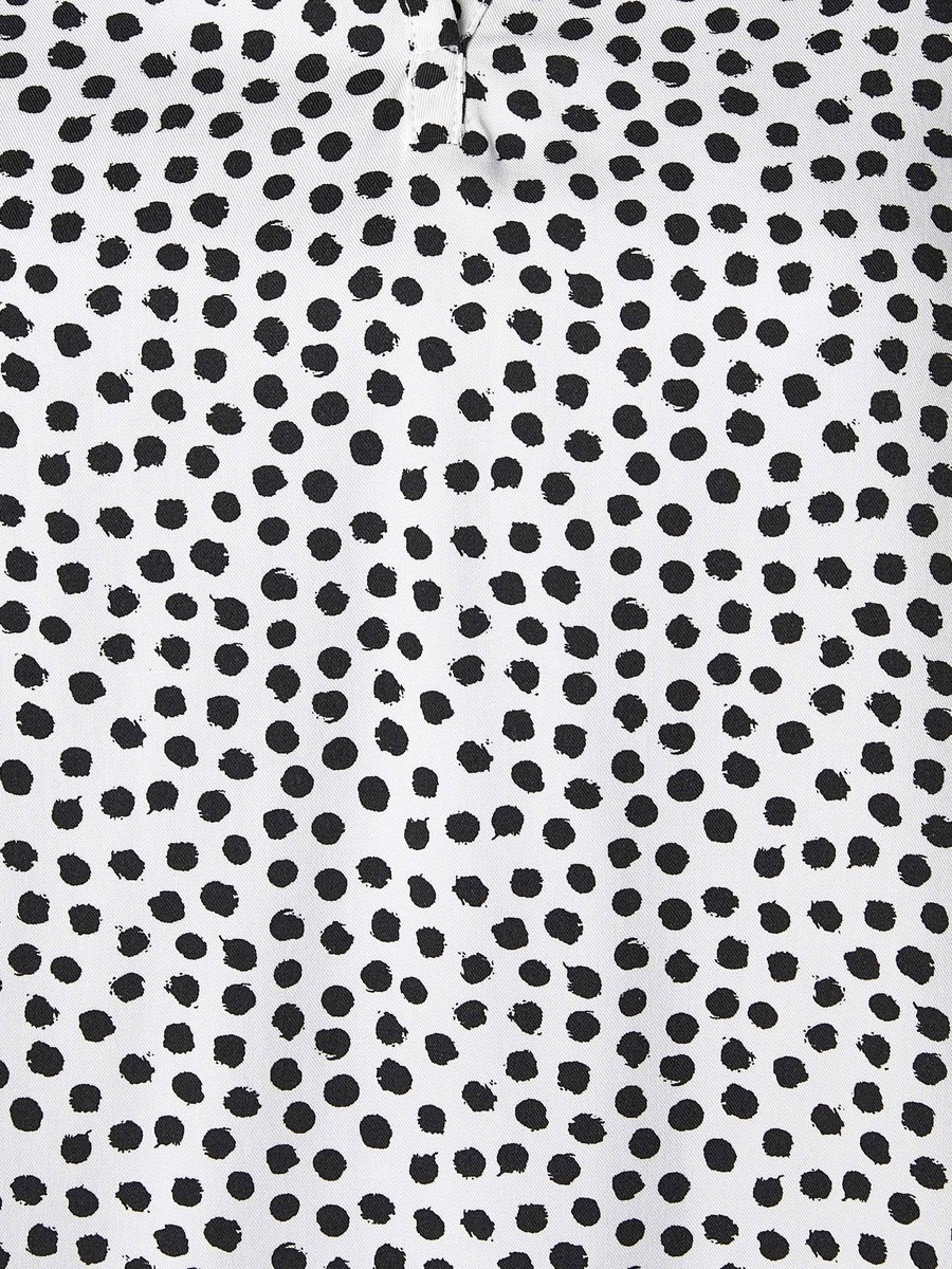 Mandarin Neck Top with Polka Dot Print