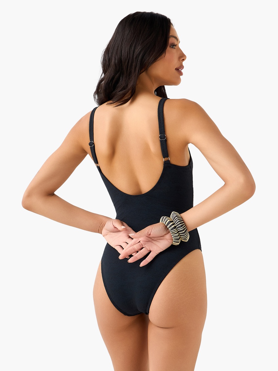 Women Textured Ring Detail Swimsuit