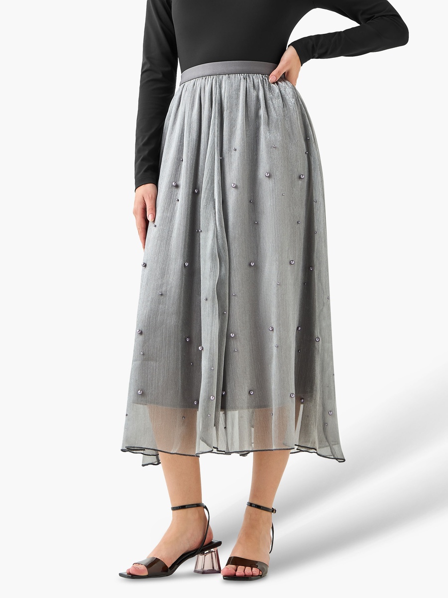 Midi A-Line Skirt with Elasticated Waistband