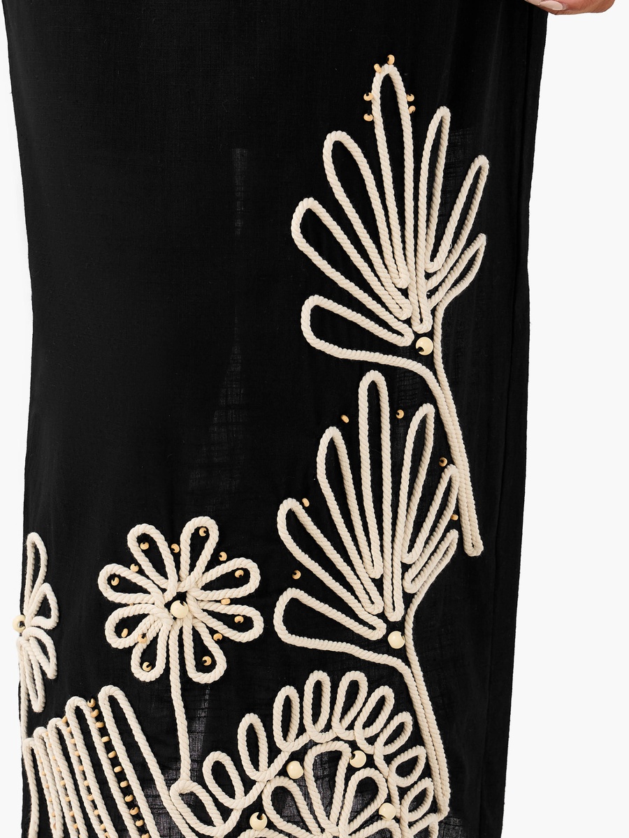 Women Maxi Skirt with Embroidery