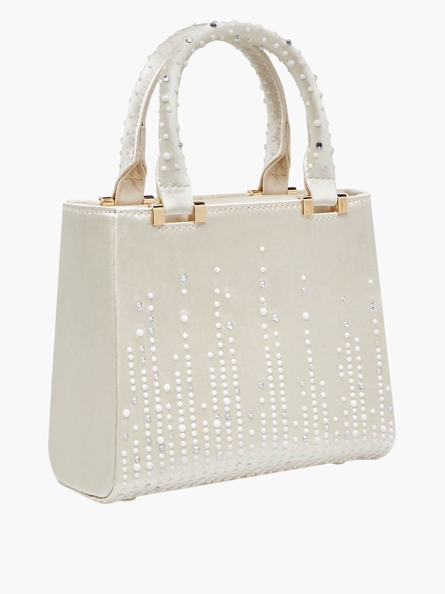 Embellished Mini Tote Bag with Detachable Chain Strap