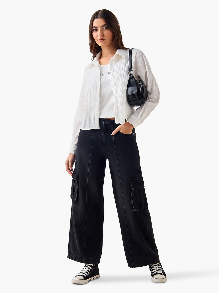 Cotton Shirt with Stripe Texture