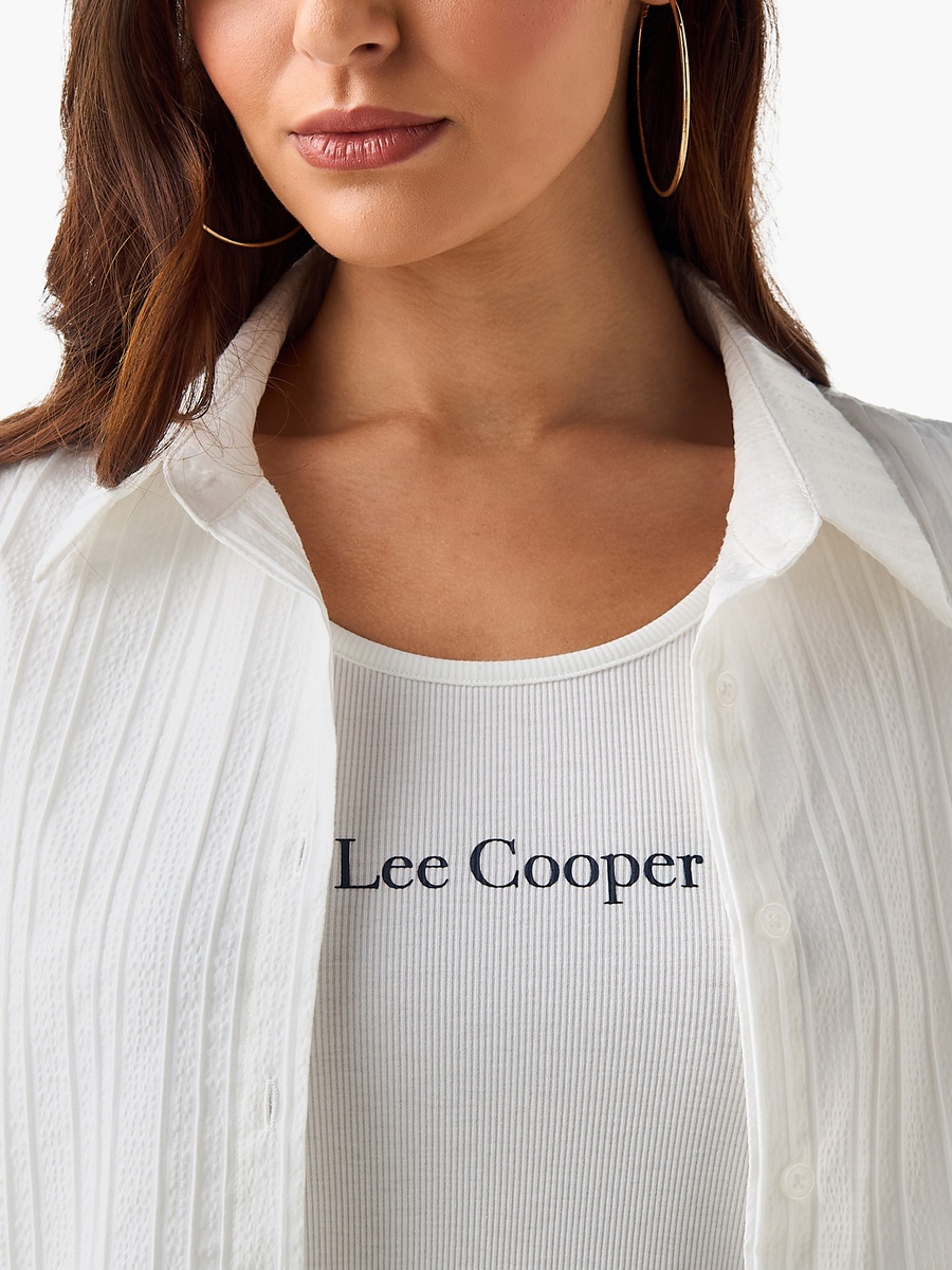 Cotton Shirt with Stripe Texture