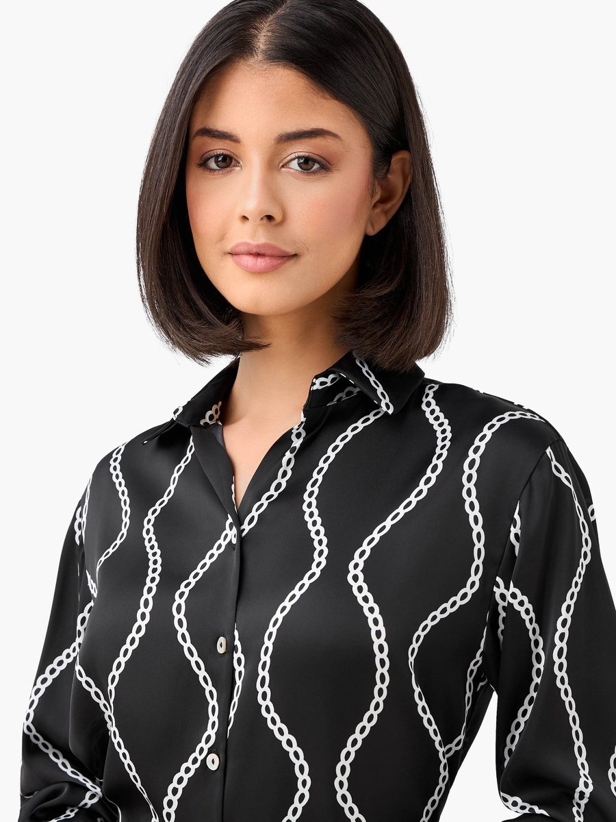Printed Long Sleeves Shirt with Button Closure