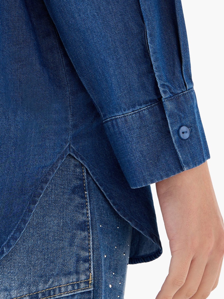 Relaxed Fit Cotton Shirt with Embellishment