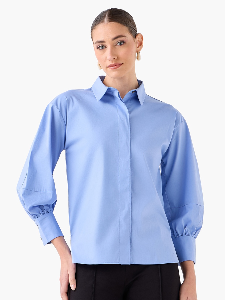 Relaxed Fit Shirt with Concealed Placket