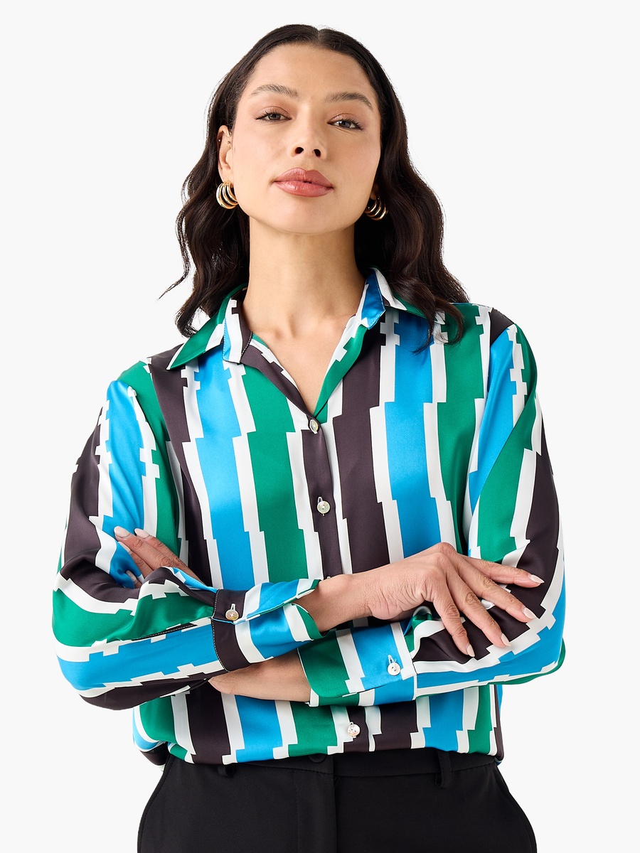 Regular Fit Polyester Shirt with Long Sleeves