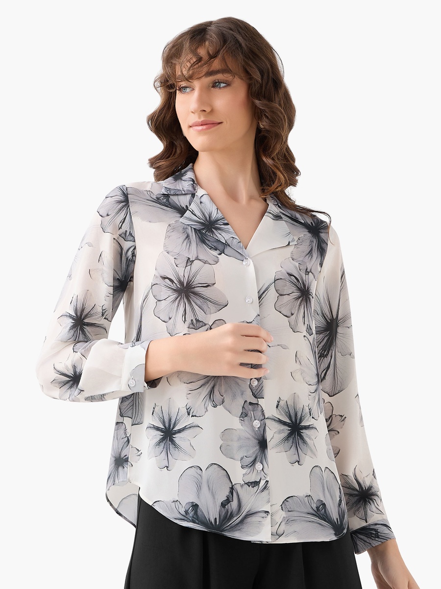 Relaxed Fit Shirt with Floral Print