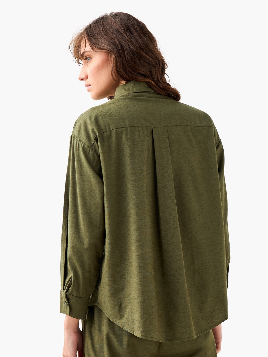 Shirt with Floral Embroidery and Embellishment