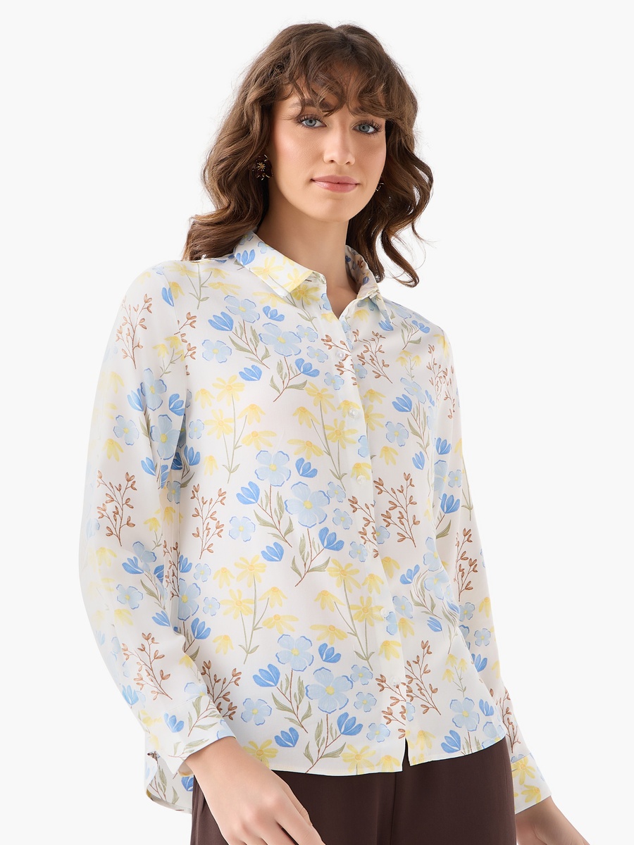 Viscose Shirt with Floral Print
