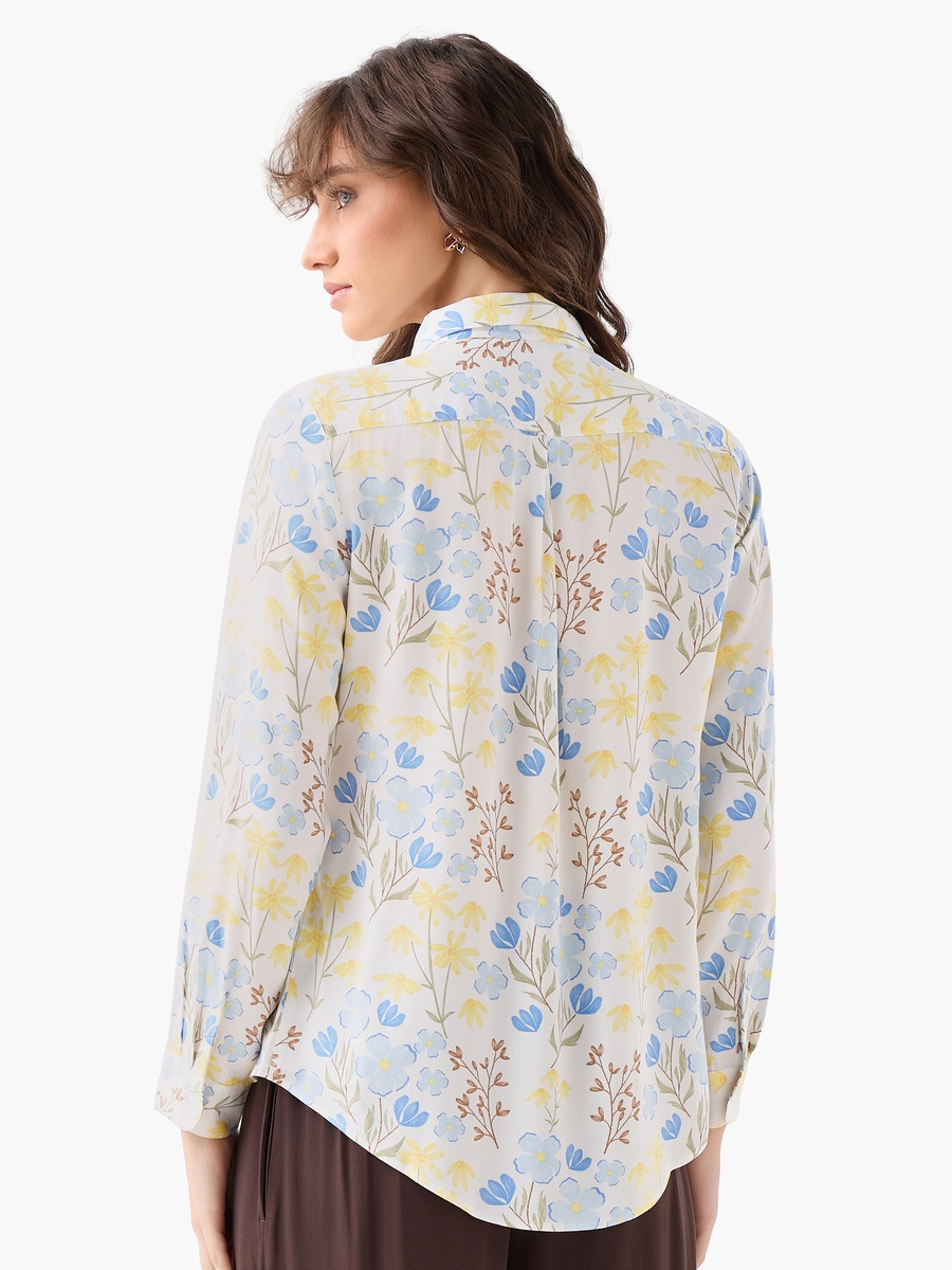 Viscose Shirt with Floral Print