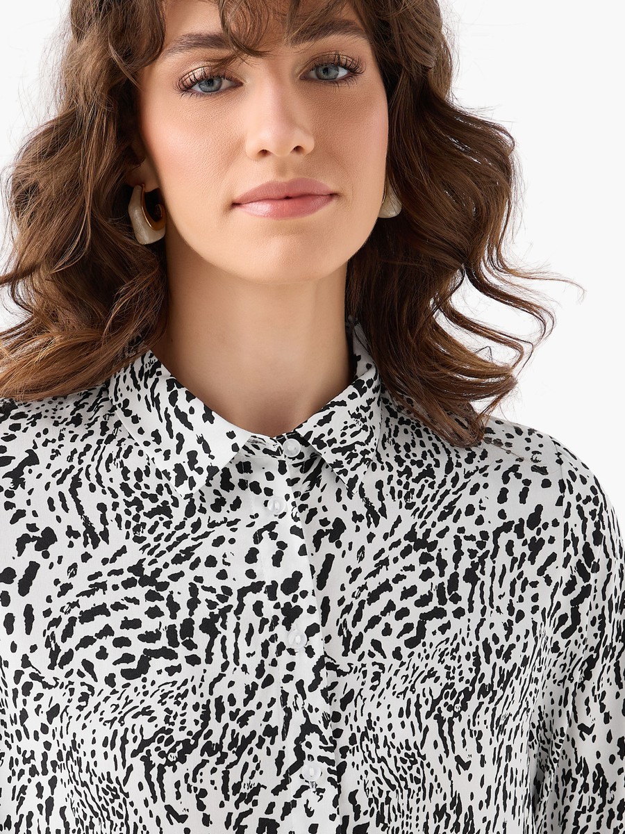 Viscose Shirt with Animal Print
