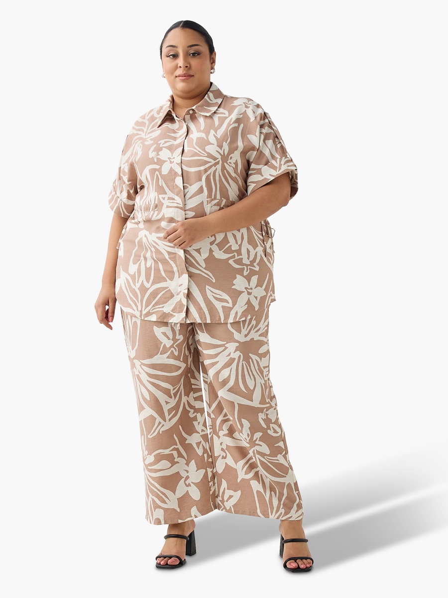 Relaxed Fit Tie-Up Detail Shirt with Floral Print