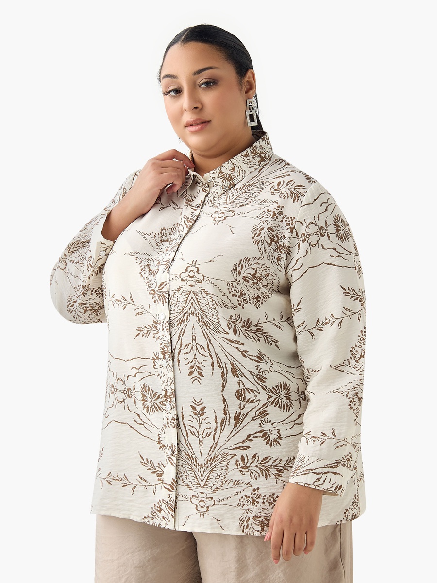 Relaxed Fit Viscose Printed Shirt