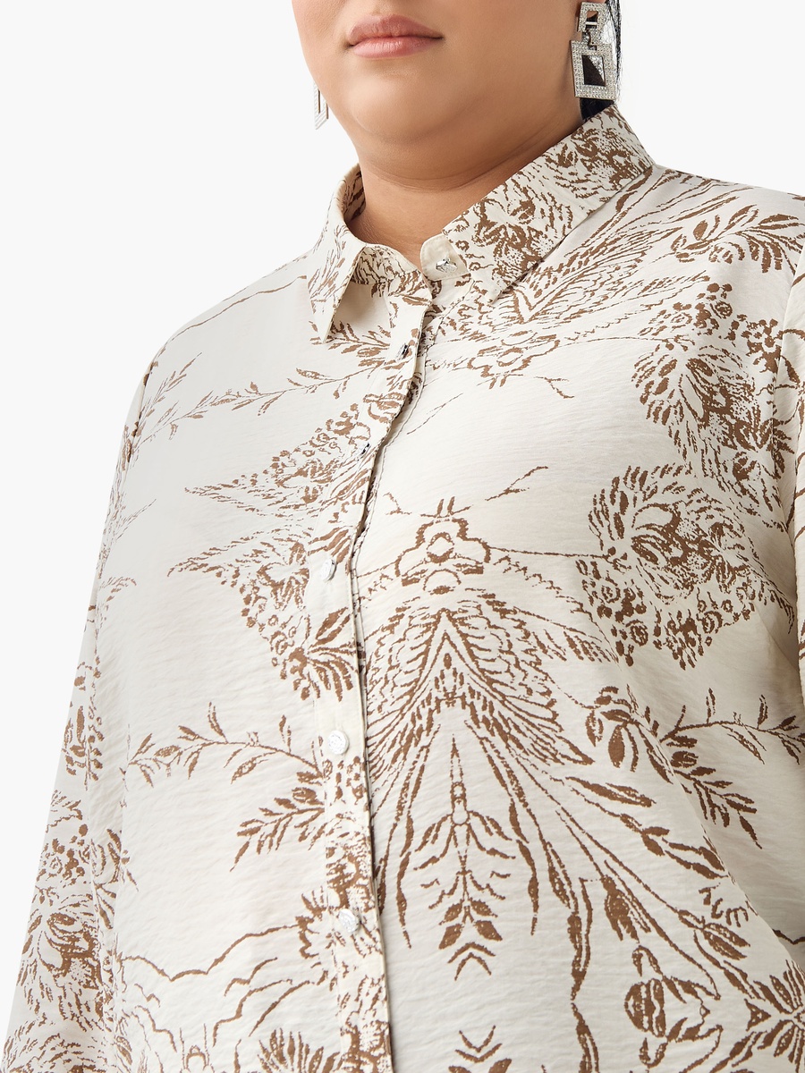 Relaxed Fit Viscose Printed Shirt