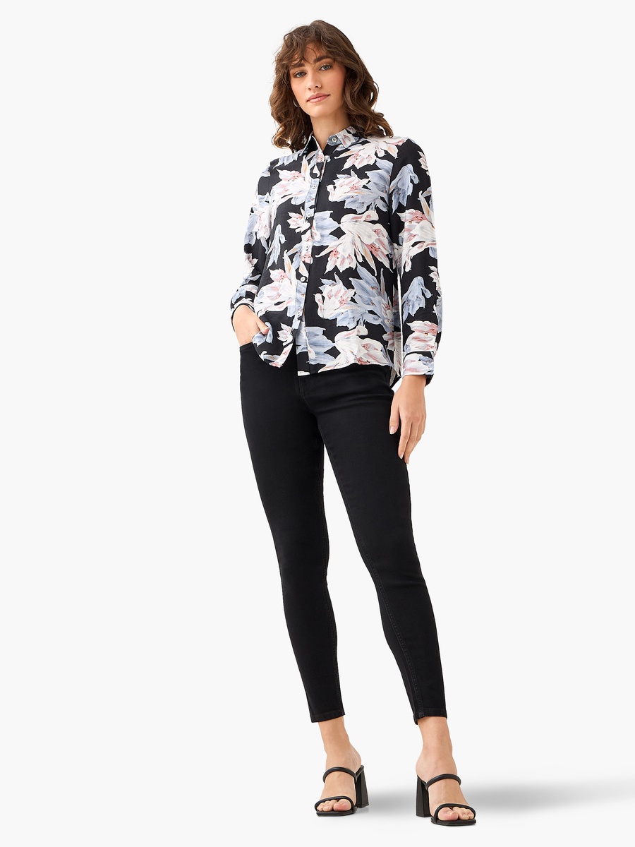 Viscose Shirt with Floral Print
