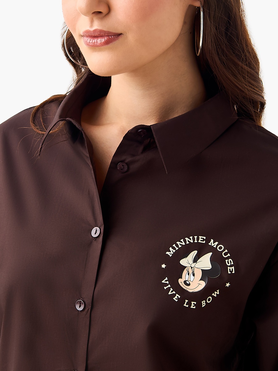 High-Low Shirt with Minnie Mouse Print
