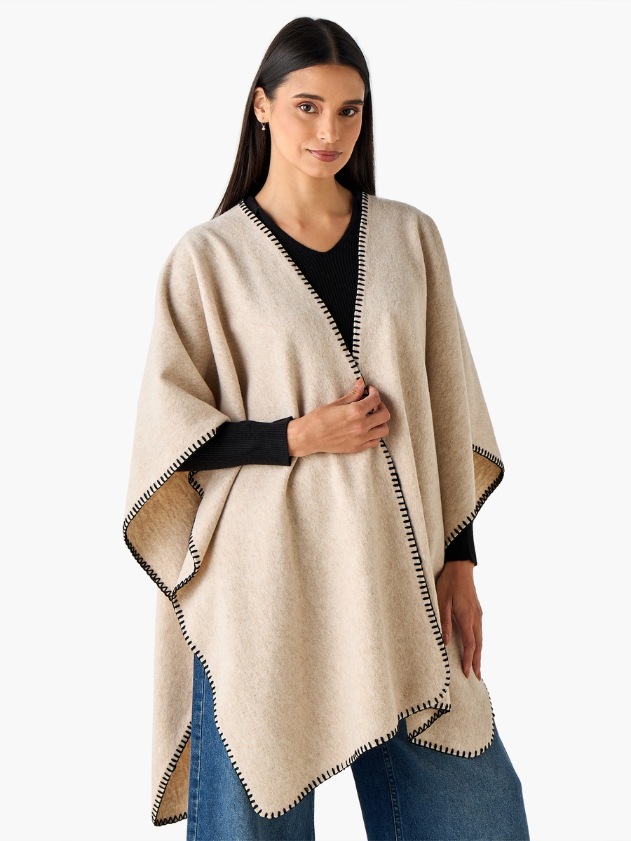 Cape Scarf with Stitch Detail