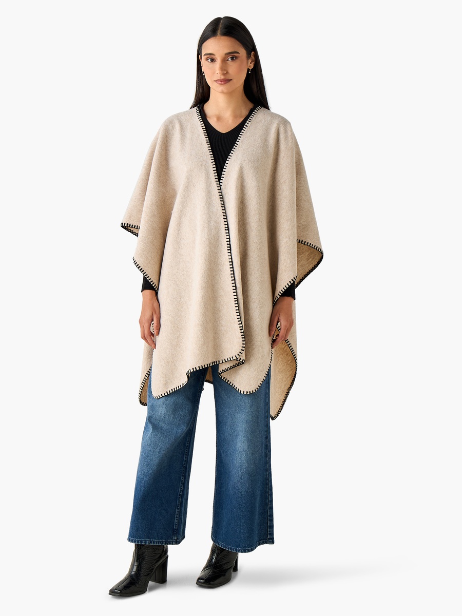 Cape Scarf with Stitch Detail
