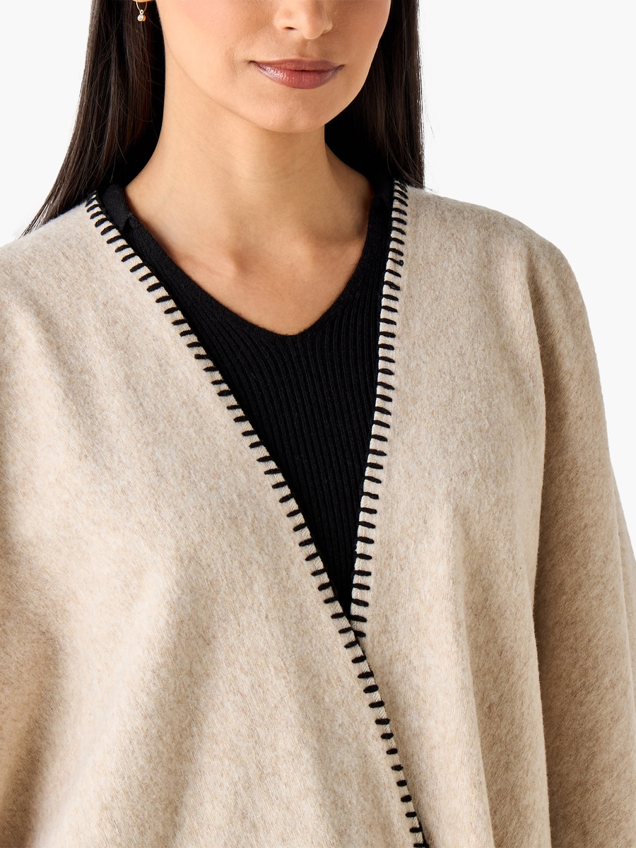 Cape Scarf with Stitch Detail