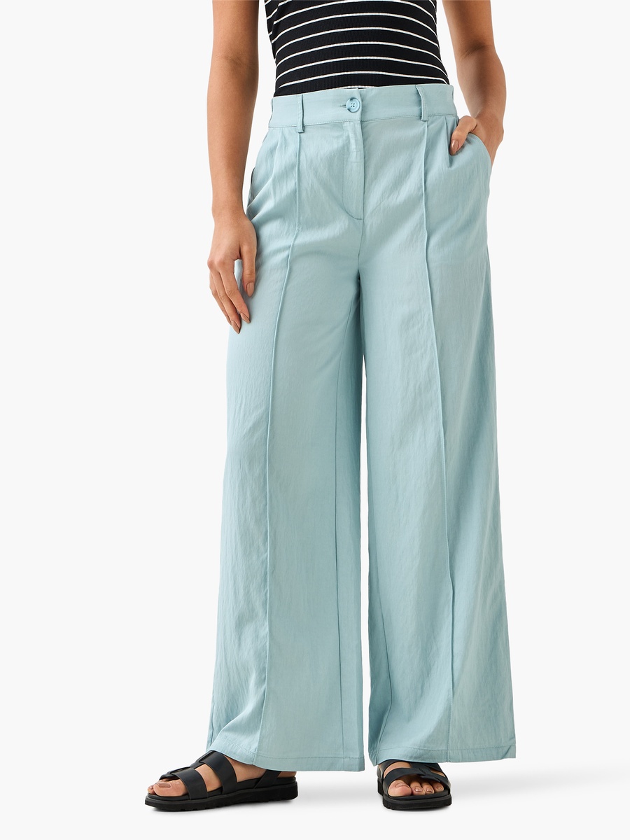 Relaxed Fit Mid-Rise Textured Trousers