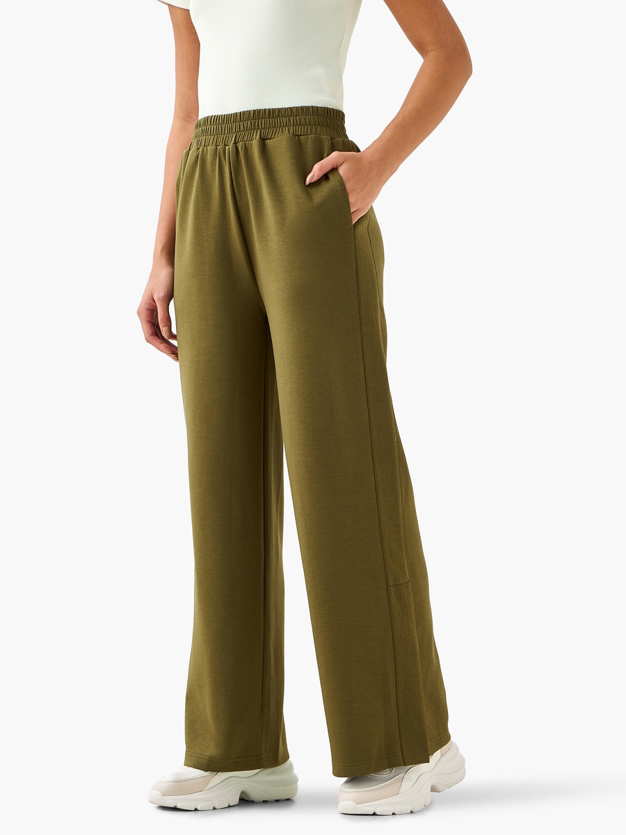 Mid-Rise Wide Leg Pants with Pockets