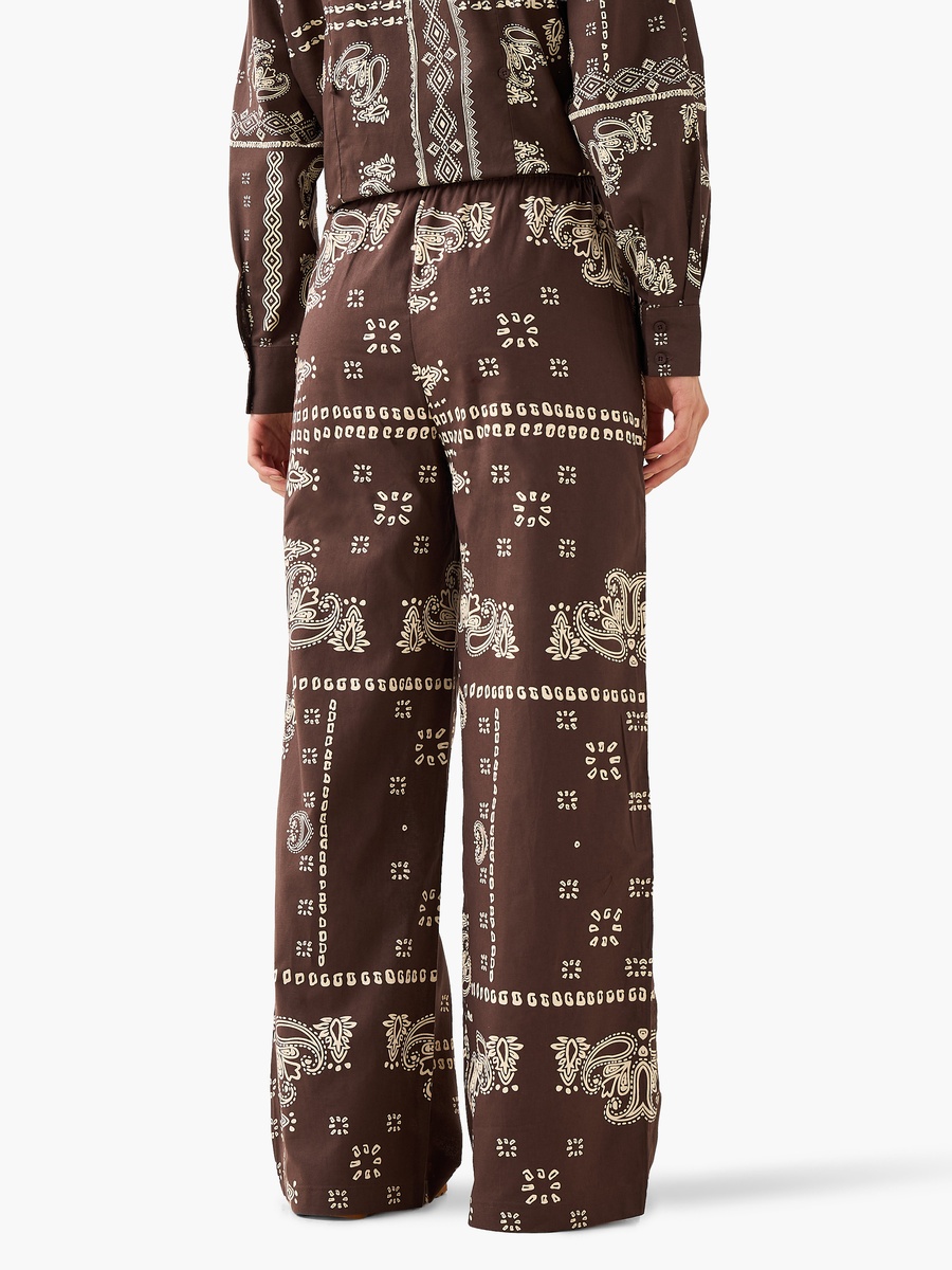 Mid-Rise Pants with Drawstring Closure Cotton